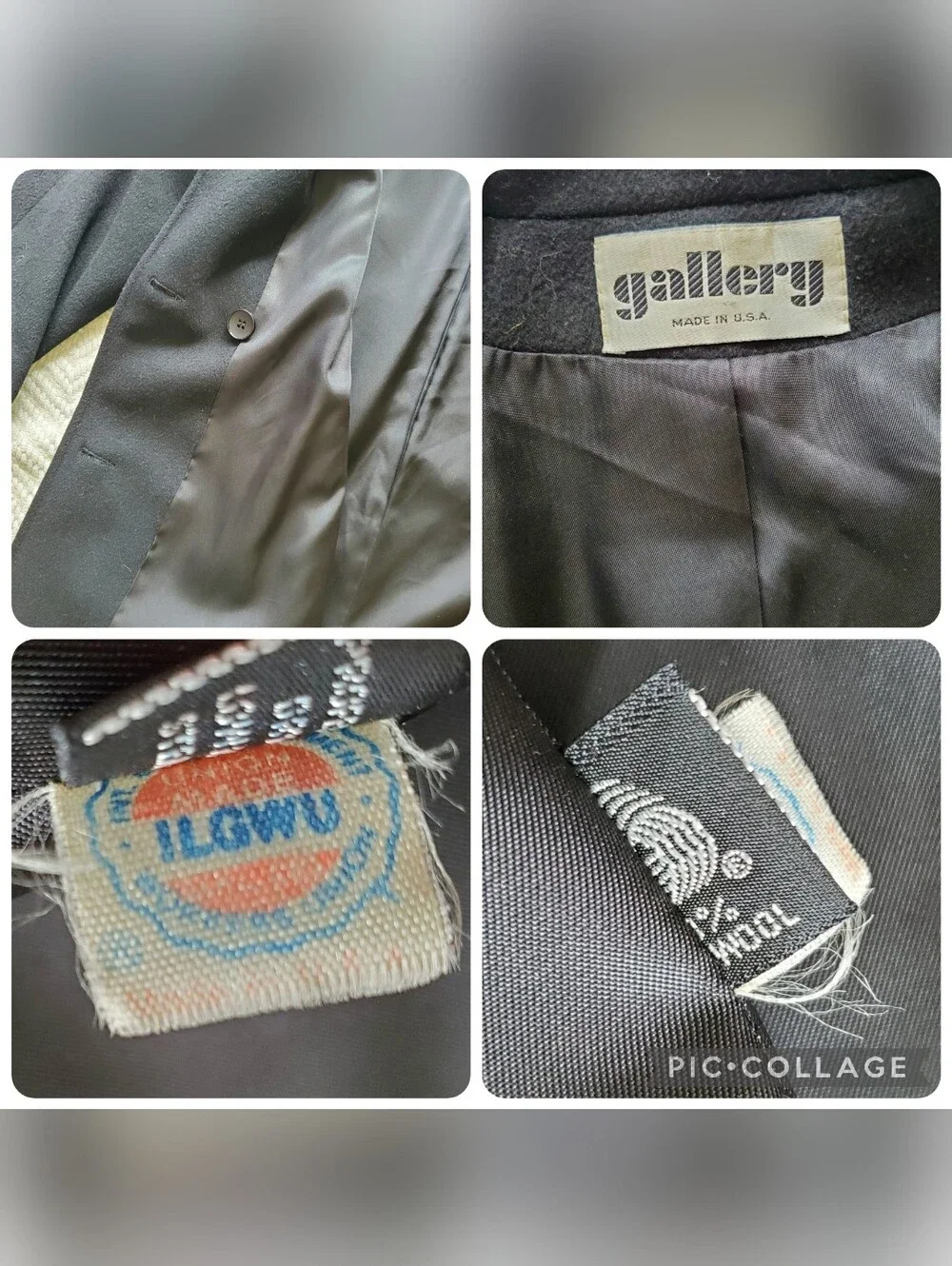 Classic Vintage Black Wool Trenchcoat - Picture 9 of 14